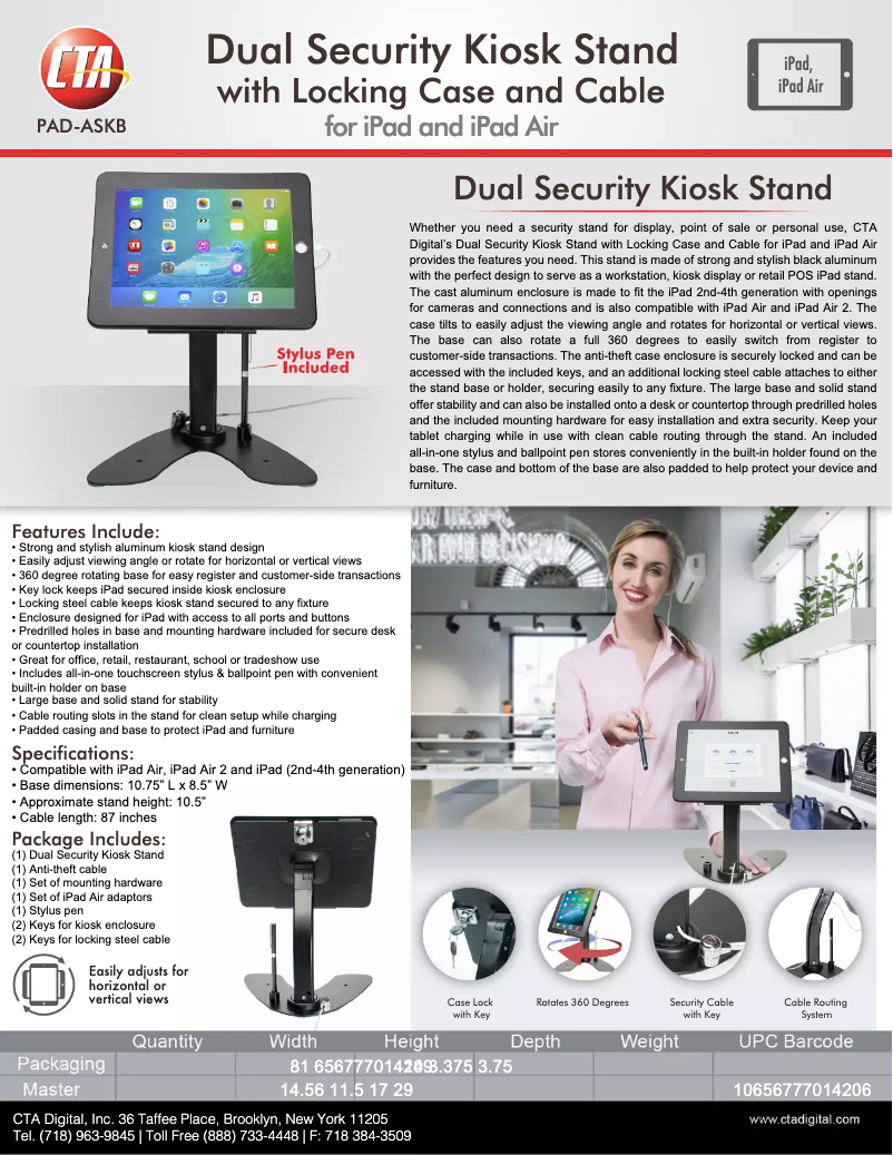 Page 1 de la notice Manuel utilisateur CTA Digital PAD-ASKB