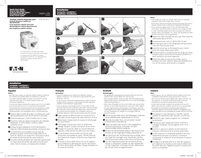 Página 1 del manual Manual de usuario Tripp Lite N238-001-WH-TF
