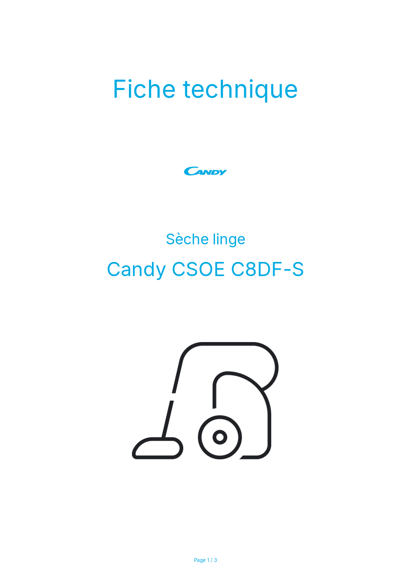 Image de la première page du manuel de l'appareil CSOE C8DF-S