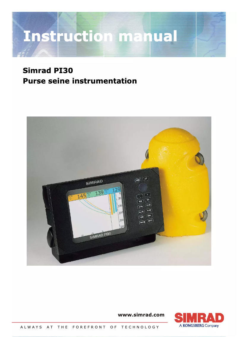 Page n°1 - Manuel utilisateur Simrad PI30