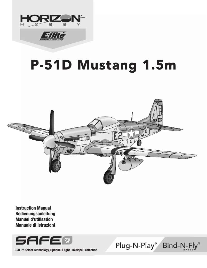 Page 1 de la notice Manuel utilisateur E-flite P-51D Mustang