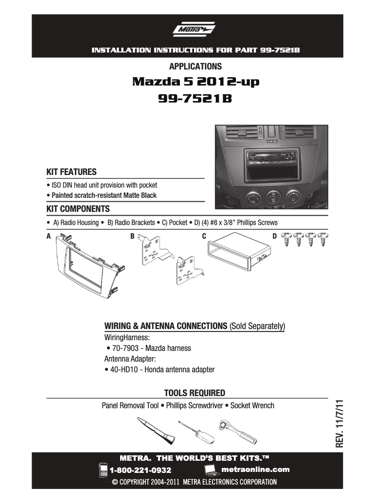 Imagen de la primera página del manual del dispositivo 99-7521B