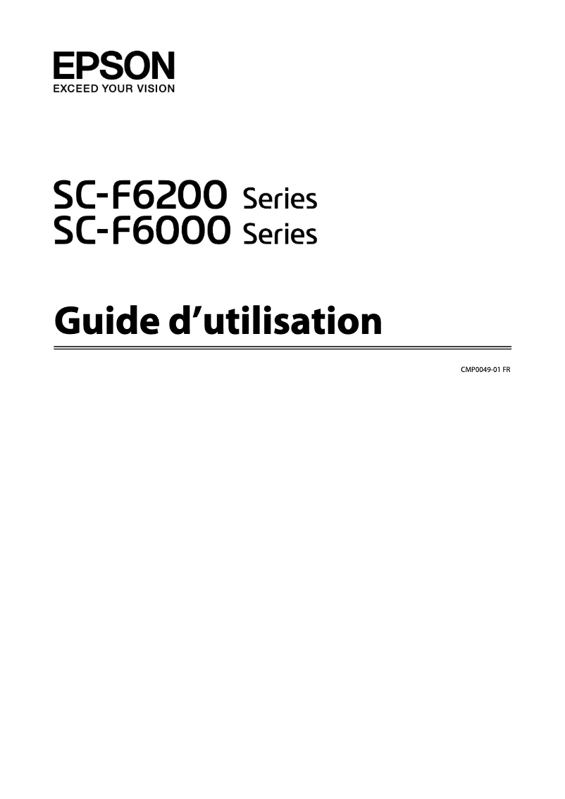 Page n°1 - Manuel utilisateur Epson SureColor SC-F6200