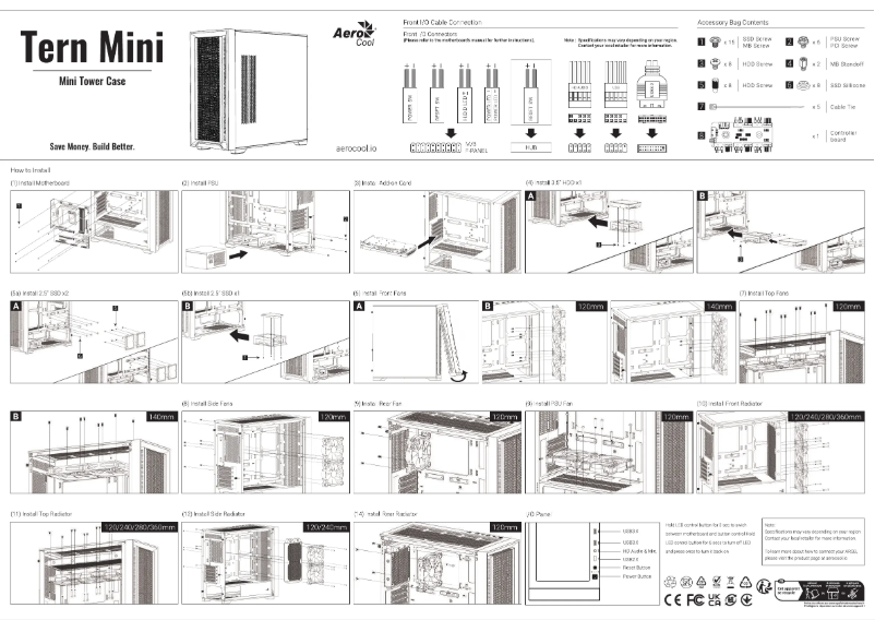 Page 1 de la notice Manuel utilisateur AeroCool Tern Mini