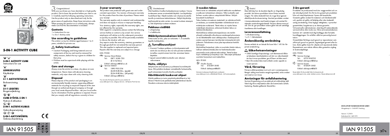 Page 1 de la notice Manuel utilisateur Playtive IAN 91505