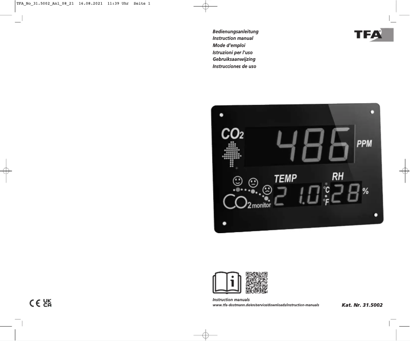 Página 1 del manual Manual de usuario TFA AirCO2ntrol Observer 31.5002