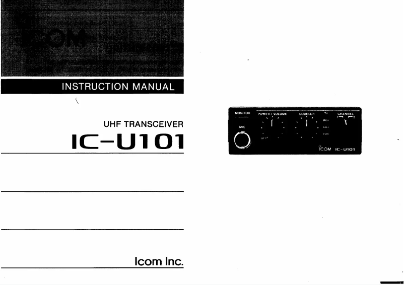 Página 1 del manual Manual de usuario ICOM IC-U101