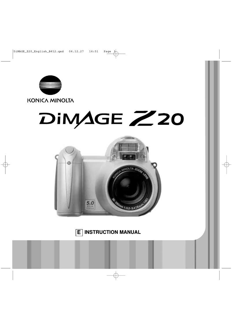 Image de la première page du manuel de l'appareil Dimage Z20