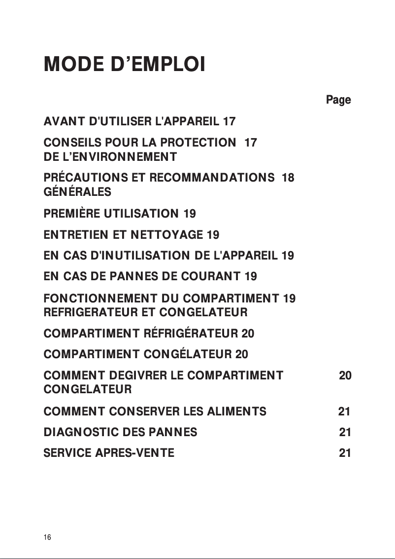 Page 1 de la notice Manuel utilisateur Bauknecht KGIK 3100/1 A