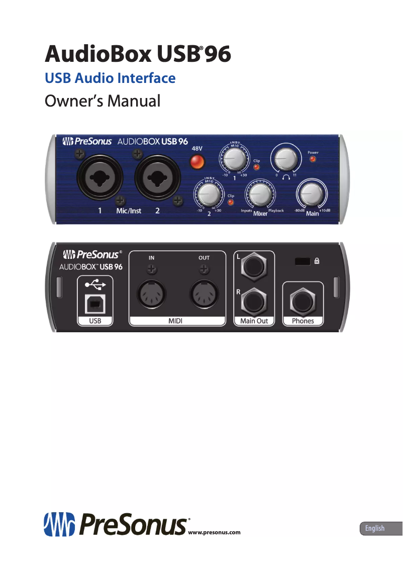 Page n°1 - Manuel utilisateur PreSonus AudioBox Studio Ultimate