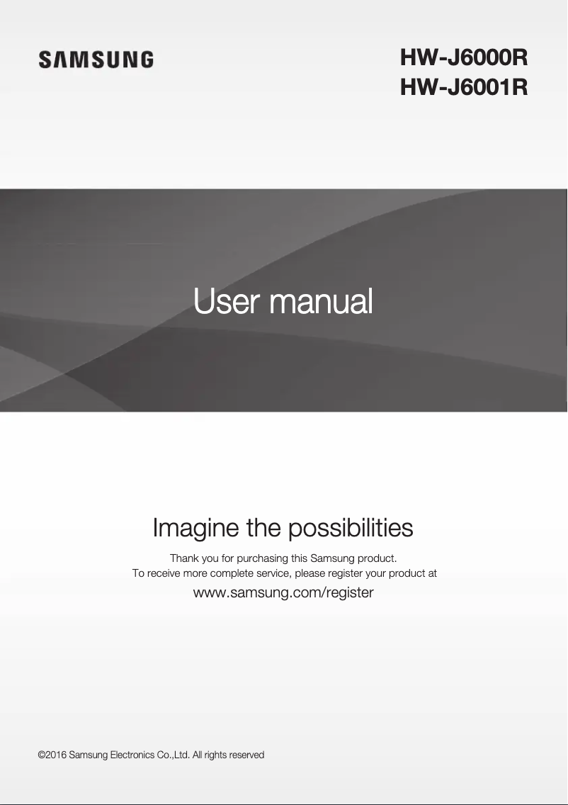 Image de la première page du manuel de l'appareil HW-J6001R