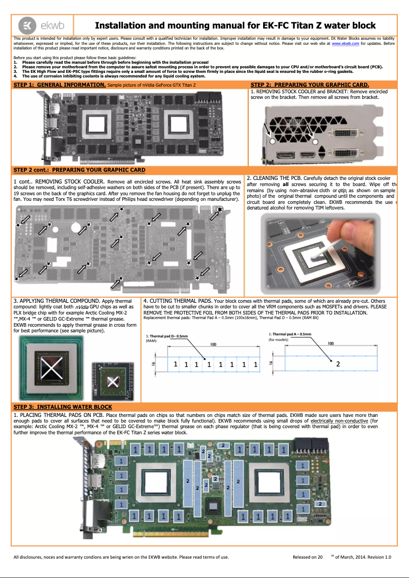 Page n°1 - Manuel utilisateur EK Water Blocks 3831109868959