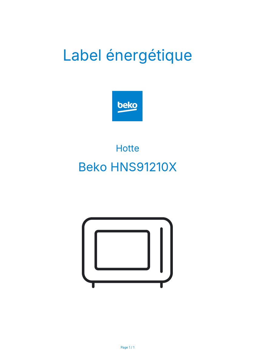 Image de la première page du manuel de l'appareil HNS91210X