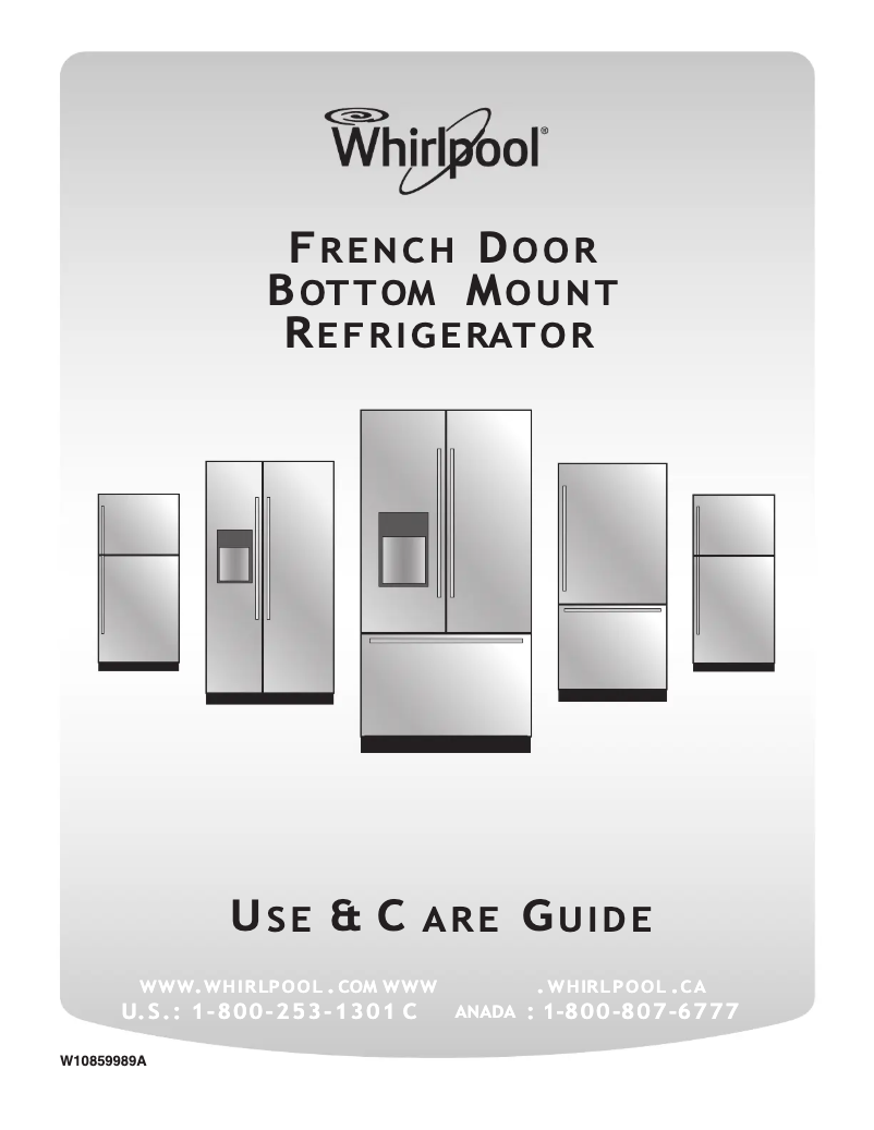 Page 1 de la notice Manuel d'utilisation et d'entretien Whirlpool WRF767SDHV