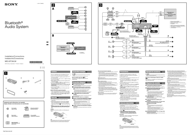 Image de la première page du manuel de l'appareil MEX-BT39UW