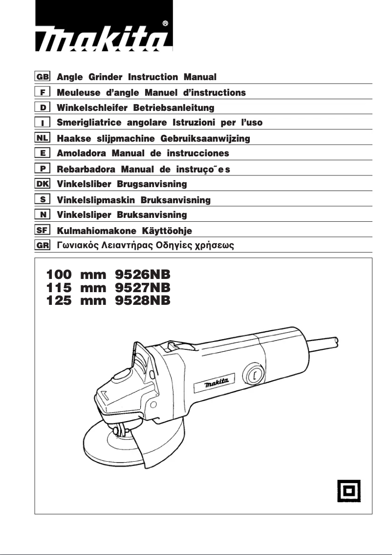 Page n°1 - Manuel utilisateur Makita 9526NB