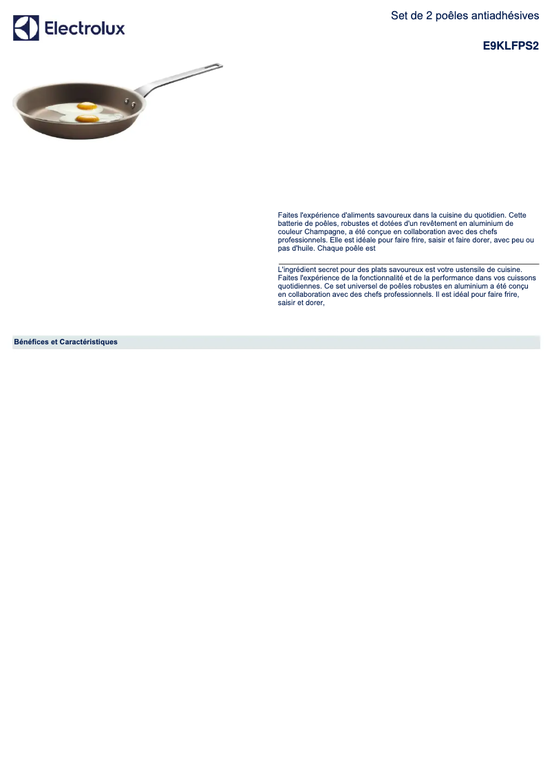 Image de la première page du manuel de l'appareil E9KLFPS2