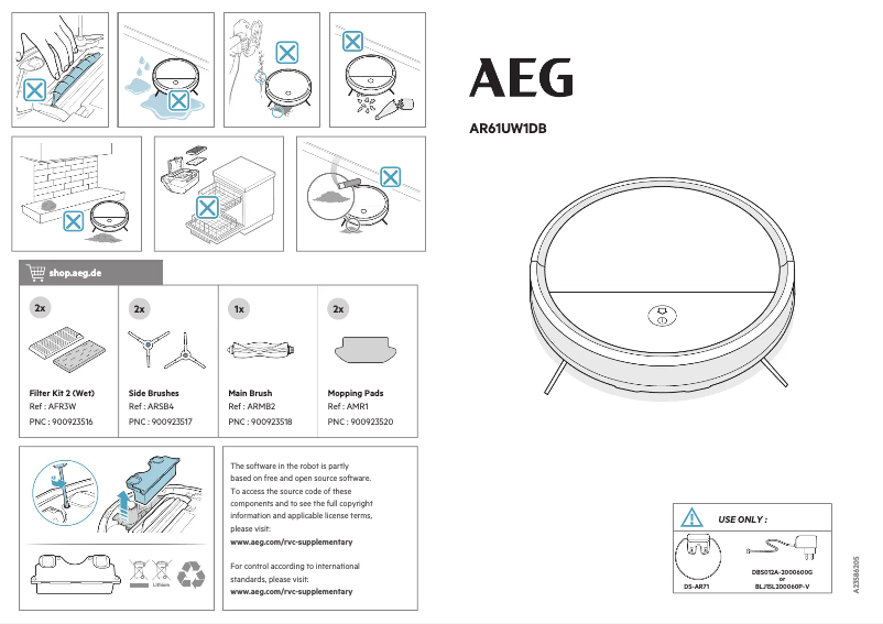 Page 1 de la notice Manuel utilisateur AEG Hygienic 6000 AR61UW1DB