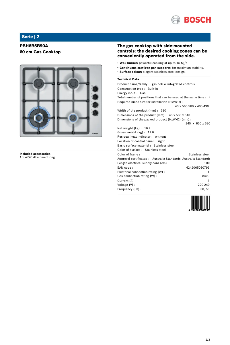 Image de la première page du manuel de l'appareil PBH6B5B90A