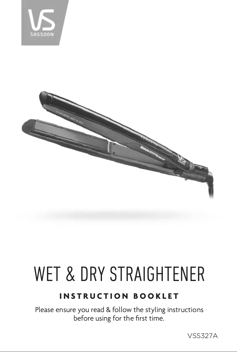 Page 1 de la notice Manuel utilisateur VS Sassoon Wet & Dry VSS327A