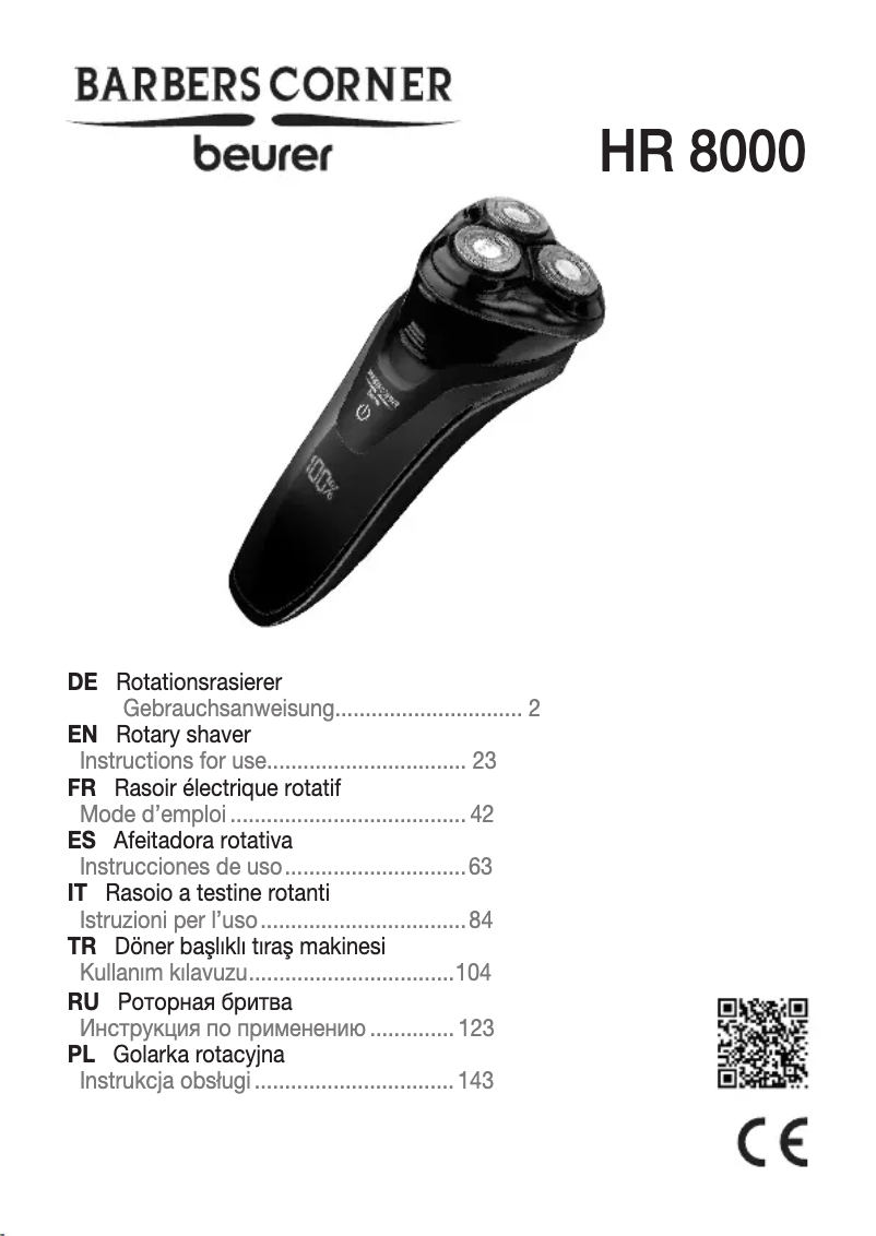 Page 1 de la notice Manuel utilisateur Beurer HR 8000