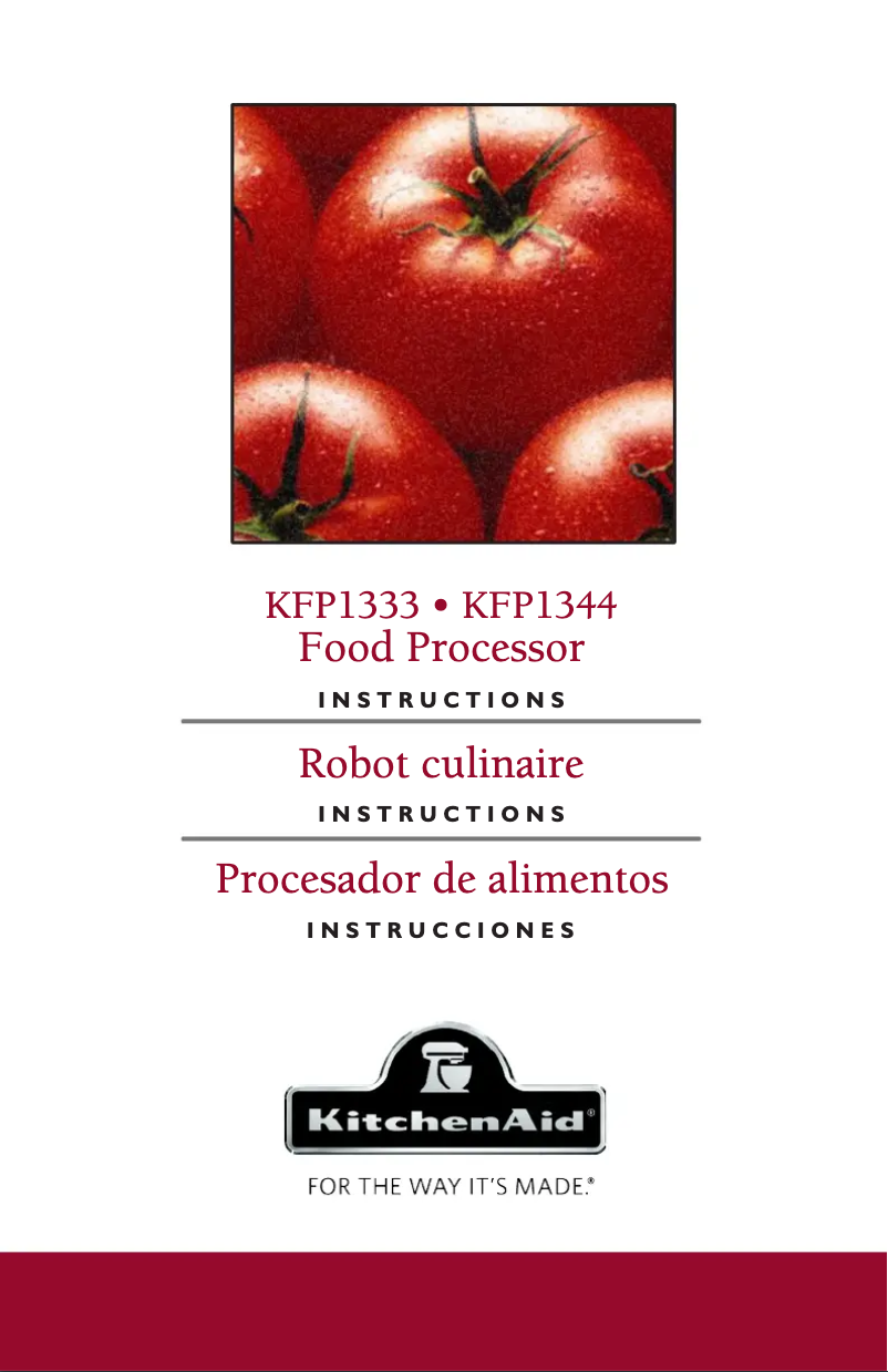 Page n°1 - Manuel utilisateur KitchenAid KFP1344ACS