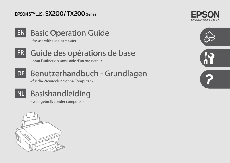 Page 1 de la notice Manuel utilisateur Epson Stylus TX209