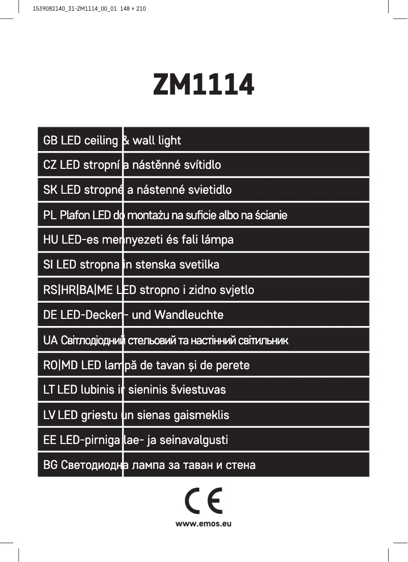 Page n°1 - Manuel utilisateur Emos ZM1114