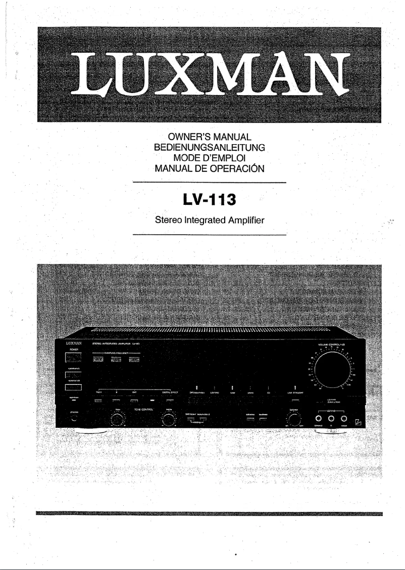 Page n°1 - Manuel utilisateur Luxman LV-113