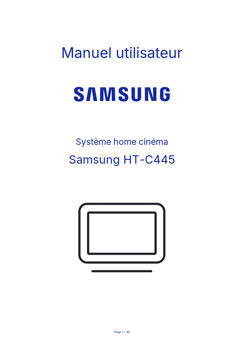 Page n°1 - Manuel utilisateur Samsung HT-C445