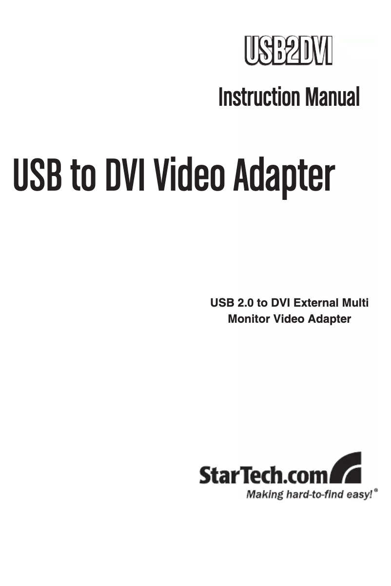 Page 1 de la notice Manuel utilisateur StarTech.com USB2DVI