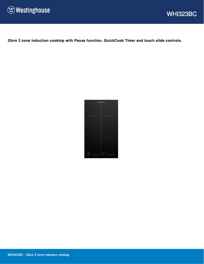 Page 1 de la notice Fiche technique Westinghouse WHI323BC