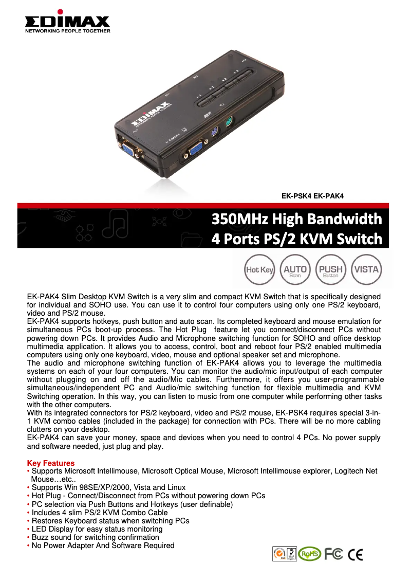 Página 1 del manual Ficha técnica Edimax EK-PAK4