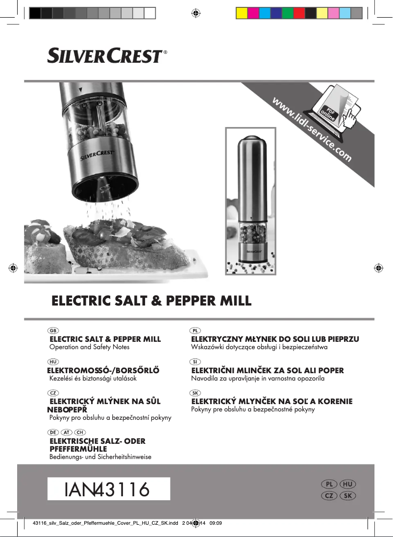 Page 1 de la notice Manuel utilisateur SilverCrest IAN 43116