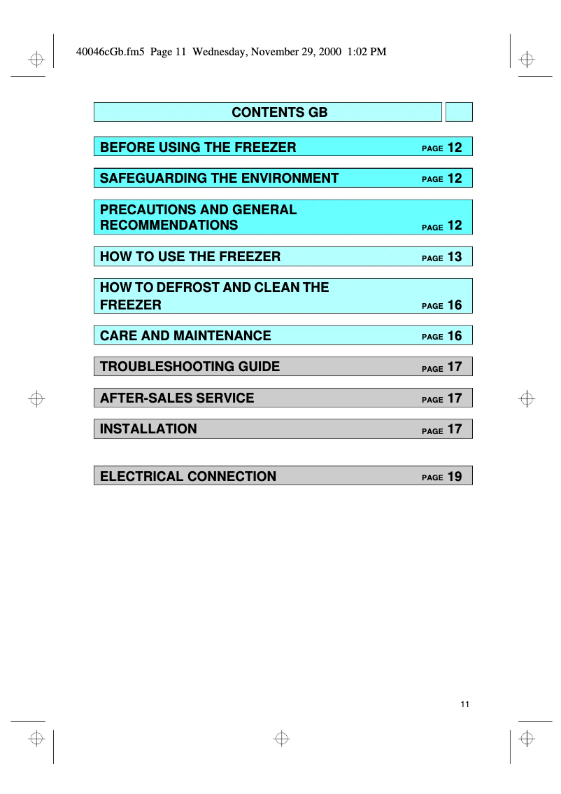 Page 1 de la notice Manuel utilisateur Whirlpool AFG 387/G