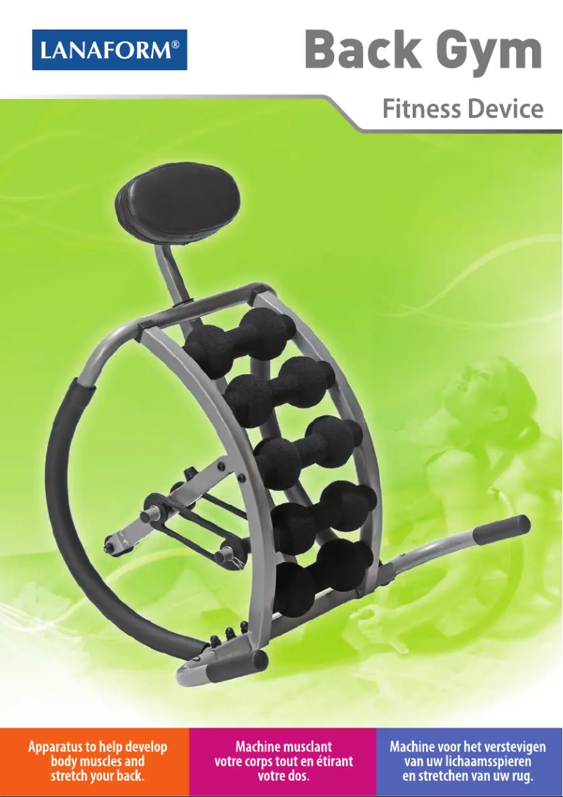 Image de la première page du manuel de l'appareil Back Gym