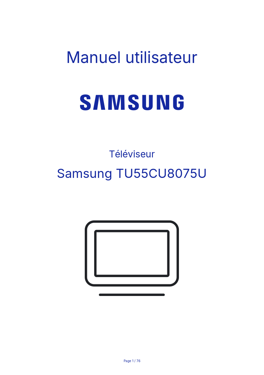 Page n°1 - Manuel utilisateur Samsung TU55CU8075U