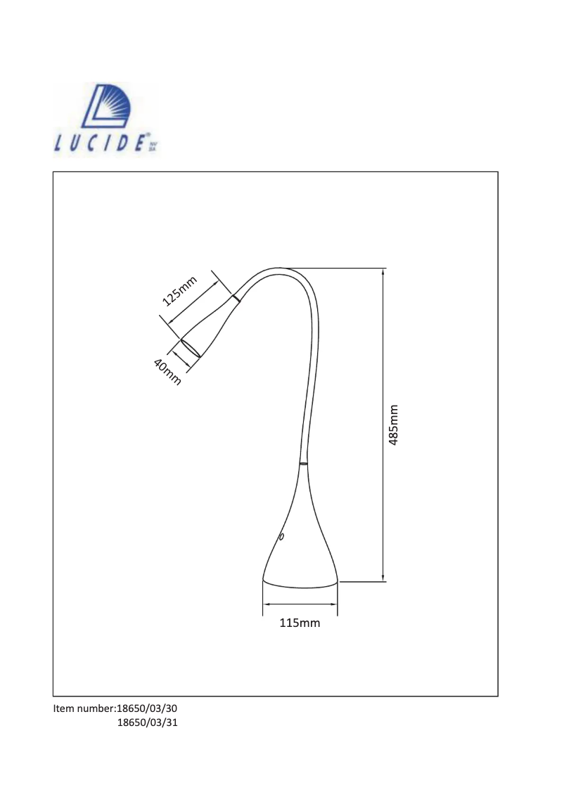 Page 1 de la notice Manuel utilisateur Lucide Zozy