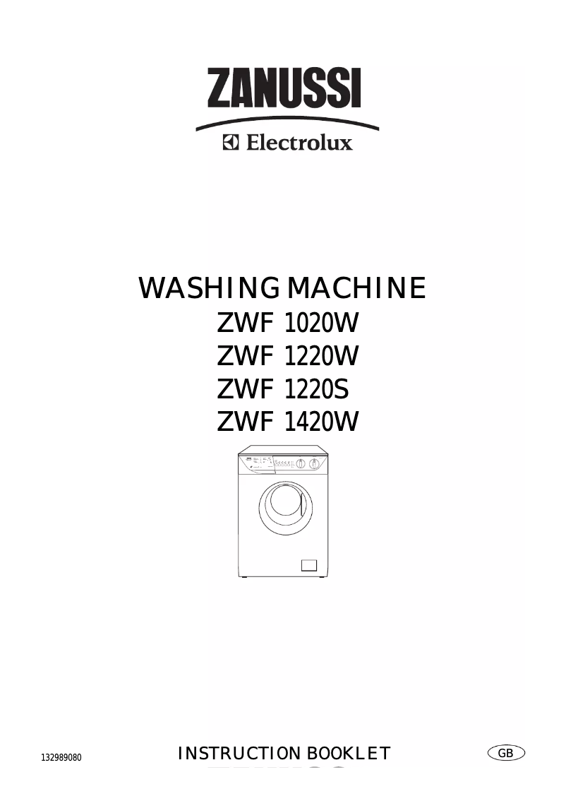 Page n°1 - Manuel utilisateur Zanussi-Electrolux ZWF 1020 W