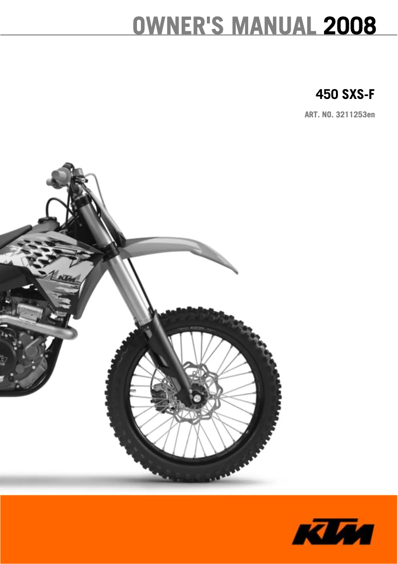 Image de la première page du manuel de l'appareil 450 SXS-F (2008)