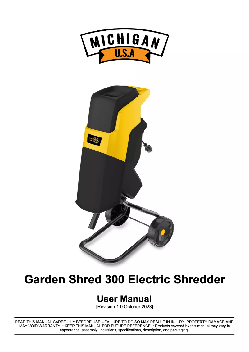 Page 1 de la notice Manuel utilisateur Michigan GDTSRDMC3C0A