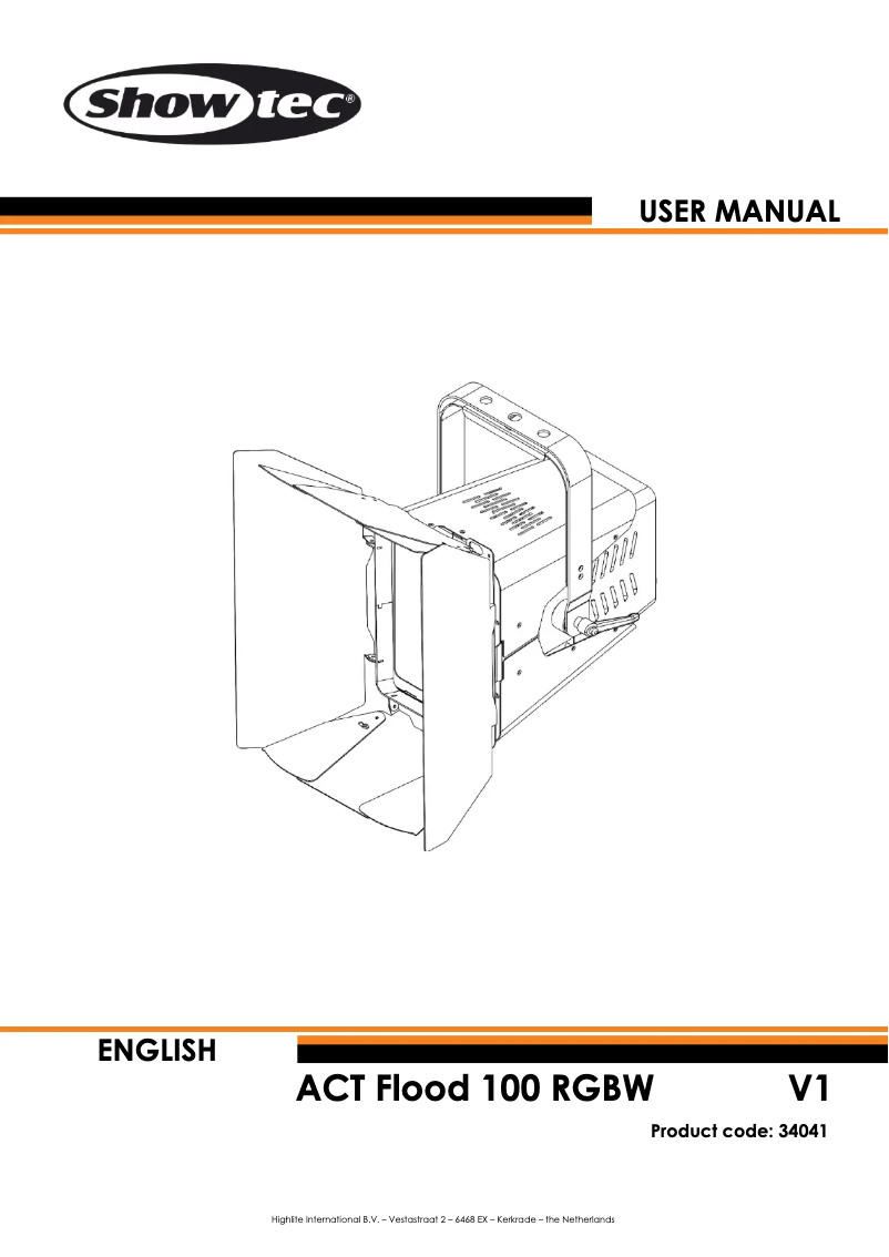 Page n°1 - Manuel utilisateur Showtec ACT Flood 100 RGBW