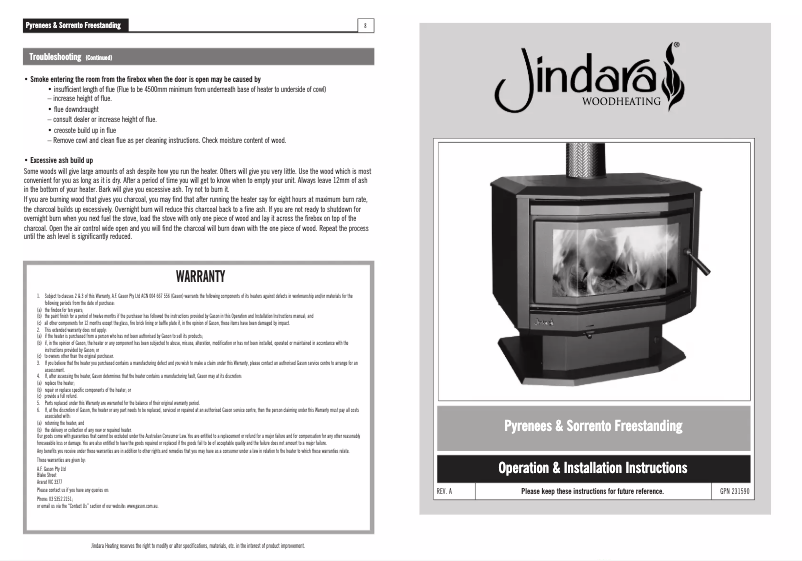Page 1 de la notice Manuel utilisateur Jindara Sorrento
