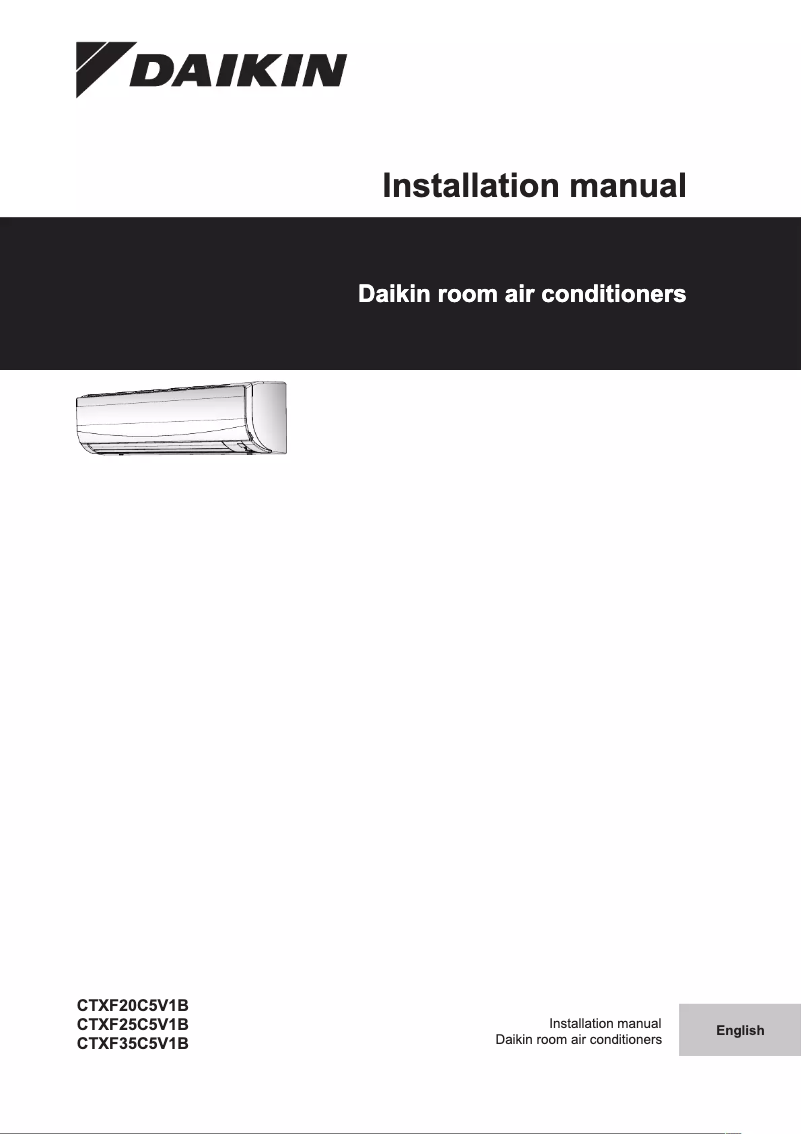 Page 1 de la notice Guide d'installation Daikin CTXF25C5V1B