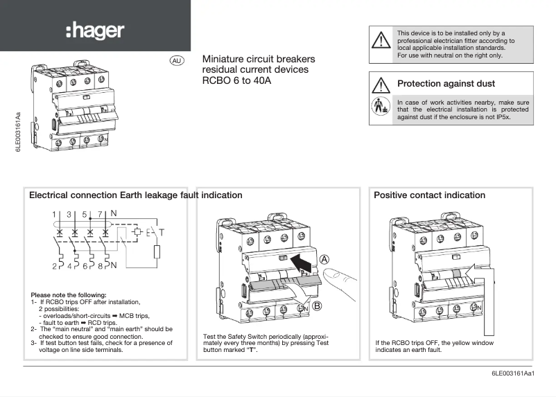 Page n°1 - Manuel utilisateur Hager ADM420T