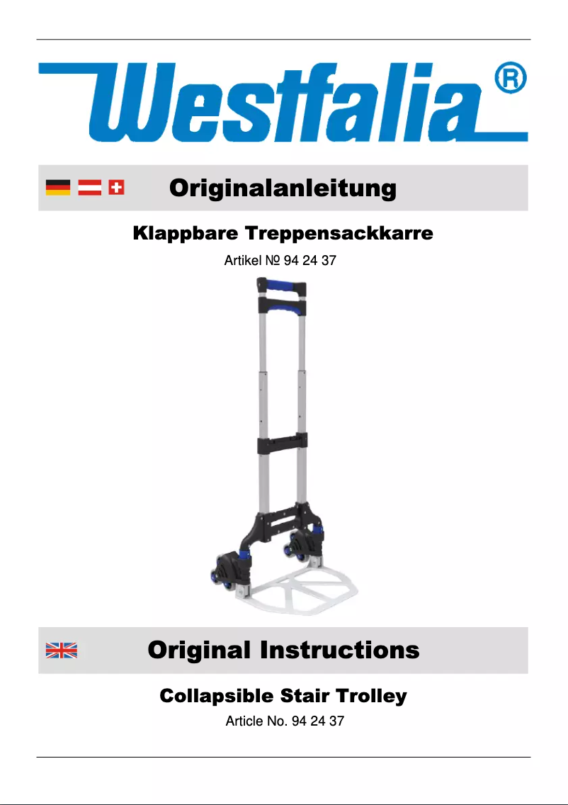 Page 1 de la notice Manuel utilisateur Westfalia 942437