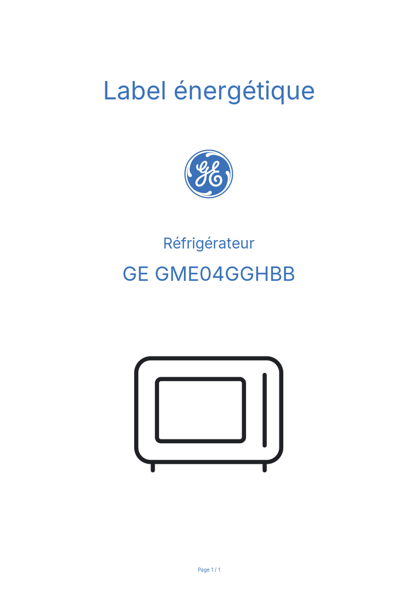 Image de la première page du manuel de l'appareil GME04GGHBB