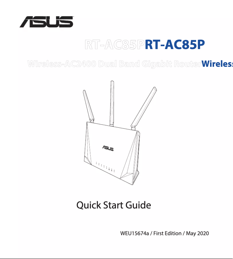 Page n°1 - Guide de démarrage rapide Asus RT-AC85P