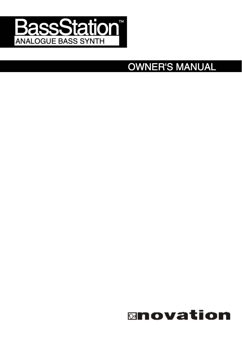 Imagen de la primera página del manual del dispositivo Bass Station Keyboard