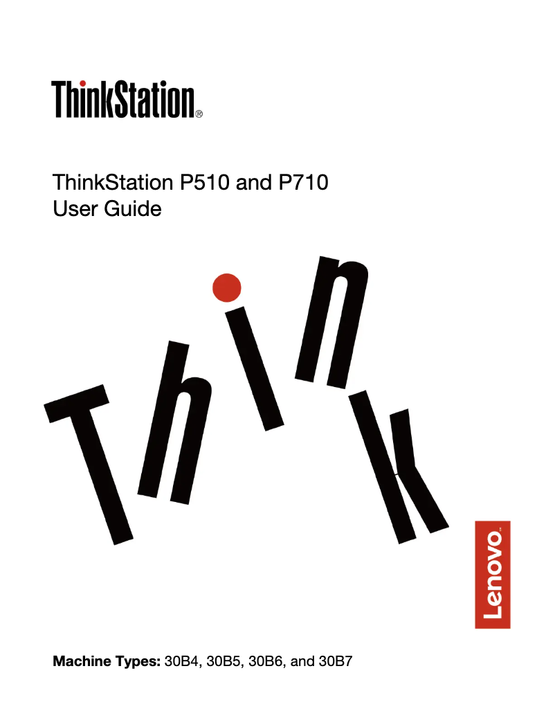 Page n°1 - Manuel utilisateur Lenovo ThinkStation P510